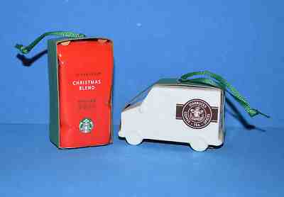 Set of 2 Starbucks 2016 Delivery Truck & 2016 Coffee Bag Ornaments - Sold on eBay Nov, 24th 2018 for $16.95