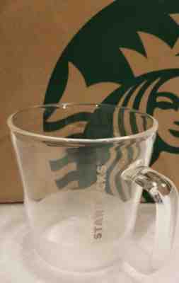 STARBUCKS NEW Coffee 2016 Glass Drinking Glass Clear Frosted Mugs Cups 12oz  - Sold on eBay Nov, 23rd 2018 for $14.99