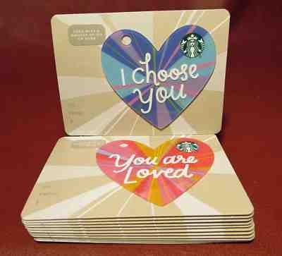 Lot of 18 Starbucks 2017 Assorted Die Cut Heart Key Fob Gift Cards New with Tags - Sold on eBay Nov, 24th 2018 for $15.00