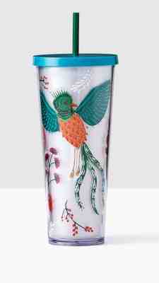 Starbucks Cold Cup 2017 Quetzal Bird Flowers Acrylic Tumbler Venti 24oz NWT - Sold on eBay Nov, 24th 2018 for $32.00