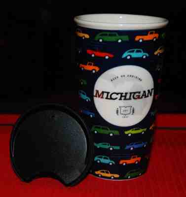New Starbucks 2017 Michigan Car Travel Glass Tumbler With Lid Mug/Cup 12 oz. New - Sold on eBay Nov, 24th 2018 for $28.50