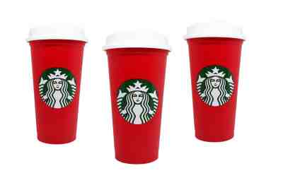 2018 Starbucks Holliday Red Reusable Travel Cup - (Grande 16 Oz)3 pack - Sold on eBay Nov, 24th 2018 for $21.99