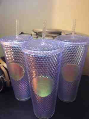 Starbucks 2018 Holiday Cold Cup Tumbler 24 Oz Rainbow Iridescent Glitter Sparkle - Sold on eBay Nov, 24th 2018 for $38.00