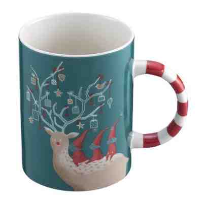Starbucks Taiwan 2018 Holiday 12oz raindeer and santa mug - Sold on eBay Nov, 24th 2018 for $22.50