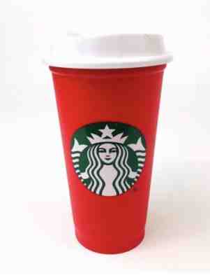 Starbucks 2018 Red Reusable 16oz Traveler Drinking Cup with drink discount NEW - Sold on eBay Nov, 24th 2018 for $6.40