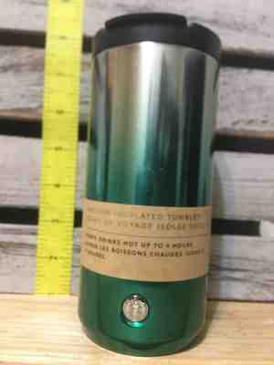 STARBUCKS STAINLESS  OMBRE GREEN 12oz TUMBLER CHRISTMAS 2018 - Sold on eBay Nov, 23rd 2018 for $22.99