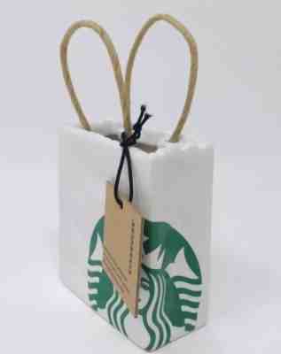 NEW  Starbucks 2018 Christmas Ceramic Starbuck's Bag Ornament / Gift Card Holder - Sold on eBay Nov, 23rd 2018 for $14.99