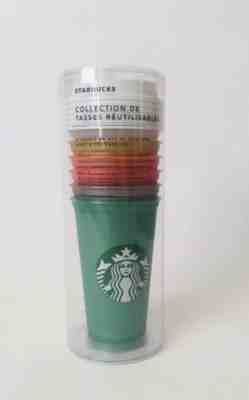 Starbucks Reusable Cup 2018 Holiday Collection 16 Oz Limited Edition 6 Cups/Lids - Sold on eBay Nov, 24th 2018 for $20.00