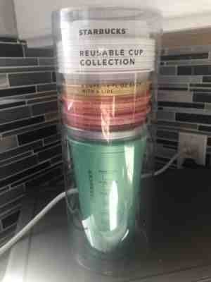 Starbucks 2018 Limited Edition Reusable Cup Collection Shimmer Colors Set Of 6  - Sold on eBay Nov, 24th 2018 for $29.99