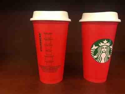 LOT OF 2 - NEW Starbucks Reusable 16 oz Cups Limited Edition Red Holiday 2018  - Sold on eBay Nov, 13th 2018 for $11.90
