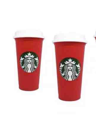 2 New Starbucks Red Reusable Holiday 2018 Travel Cup Limited Edition Grande 16oz - Sold on eBay Nov, 13th 2018 for $15.99