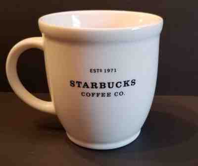 2007 STARBUCKS coffee co. est 1971 LARGE 18 OZ WHITE COFFEE MUG white abbey - Sold on eBay Nov, 25th 2018 for $14.00