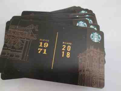  NEW LOT OF 25 2018 STARBUCKS SEATTLE 1971/MILANO 2018 TOASTERY GIFT CARD - Sold on eBay Oct, 15th 2018 for $12.78