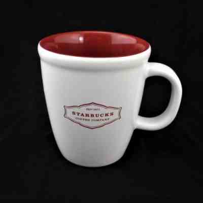 Starbucks 2006 Est 1971 Classic Abbey 13 Oz Ceramic Mug Coffee Cup Tea Red White - Sold on eBay Aug, 29th 2018 for $14.91