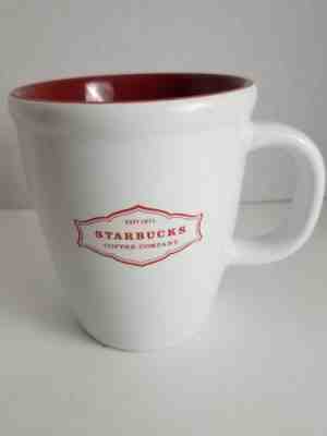 2006 Starbucks Est 1971 Abbey 13 Oz Mug Coffee Cup White Red Inside Letters EUC - Sold on eBay Aug, 29th 2018 for $12.99