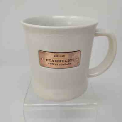 Starbucks 2010 Copper Plate Logo EST 1971 Coffee Mug White 16 Fl Oz. - Sold on eBay Aug, 29th 2018 for $20.00