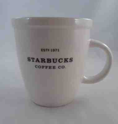 STARBUCKS Barista Coffee CO. Est 1971 White Mugs Black Lettering 2001 18 oz - Sold on eBay Nov, 25th 2018 for $18.97