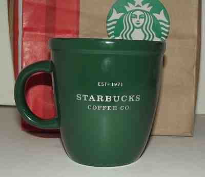 Starbucks 2001 BARISTA ABBEY Mug NWOT 16oz Hunter Fir Dark Green  - Sold on eBay Nov, 25th 2018 for $12.00