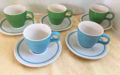 Starbucks 2004 Tea Coffee Cup and Saucer Set At Home Collection 3 oz Set Of 5!!! - Sold on eBay Nov, 13th 2018 for $9.95