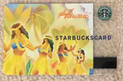 Starbucks 2004 Hawaii Yellow Hula Dancers Card RARE - Sold on eBay Nov, 12th 2018 for $12.99