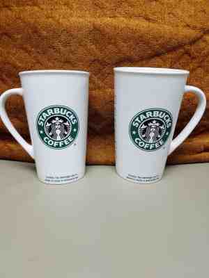 Starbucks 2 Grand Latte White Coffee Mugs 16" 2005 - Sold on eBay Nov, 24th 2018 for $20.00