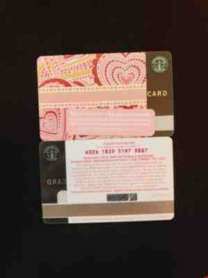 Lot of 2 Starbucks Card 2005 PAPER HEARTS VALENTINES US VERSION NEW - Sold on eBay Oct, 29th 2018 for $4.40