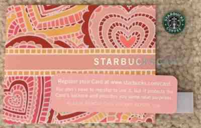 Starbucks 2005 Valentines Pink Paper Hearts Card RARE - Sold on eBay Oct, 29th 2018 for $4.50