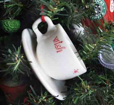 STARBUCKS COFFEE COMPANY JOY WISH LOVE HOLIDAY ORNAMENT XMAS CUP & SAUCER 2005 - Sold on eBay Oct, 26th 2018 for $10.00