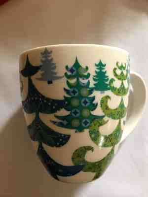 Starbucks Christmas Tree Mug 2006 White Blue Green Holiday Whimsical Star 17 oz - Sold on eBay Nov, 25th 2018 for $16.00