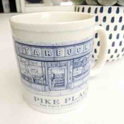 Starbucks Pike Place 2006 Architecture Series White Blue Seattle 18 Oz. Mug - Sold on eBay Nov, 24th 2018 for $8.75