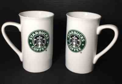 TWO 2006 Starbucks Mugs Tall Latte Grande White Coffee Cup Green Mermaid 16oz - Sold on eBay Nov, 24th 2018 for $10.00