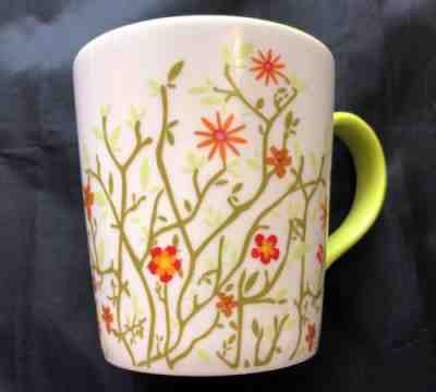 Starbucks 2007 Spring Floral Flowers & Butterflies Mug 12 oz ~ White & Green - Sold on eBay Nov, 25th 2018 for $19.98