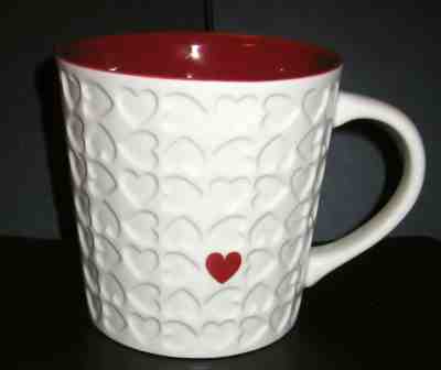 STARBUCKS 2007 Love Valentine's Day Mug Embossed /Impressed Red Heart 16oz - Sold on eBay Nov, 25th 2018 for $12.99