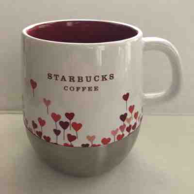 2007 Starbucks Valentine Hearts Coffee Tea Mug Stainless Bottom 14 oz - Sold on eBay Nov, 25th 2018 for $19.95