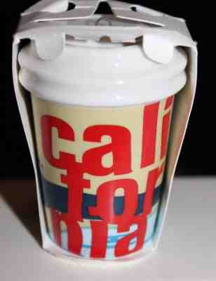 2007 Starbucks California Local Ceramic ToGo Coffee Cup Christmas Ornament - Sold on eBay Nov, 24th 2018 for $4.99