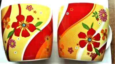 Set of Two 2007 Starbucks Coffee Co. Floral Motif Large Mugs 15oz each - Sold on eBay Nov, 24th 2018 for $9.99