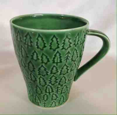 Starbucks 2008 Christmas Tree Mug Cup Green Raised Design House Stockholm 11 oz  - Sold on eBay Nov, 25th 2018 for $6.50