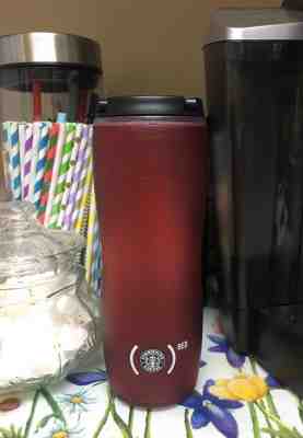 Starbucks (Product) RED 16 Oz Soft Silicone Outside 2008 Hot Cold Tumbler - Sold on eBay Nov, 25th 2018 for $19.50