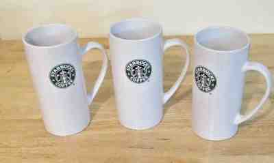 3 Starbucks Tall Skinny Coffee Latte Mug Cup 14 oz. 2008 White Green Mermaid Lot - Sold on eBay Nov, 24th 2018 for $25.99