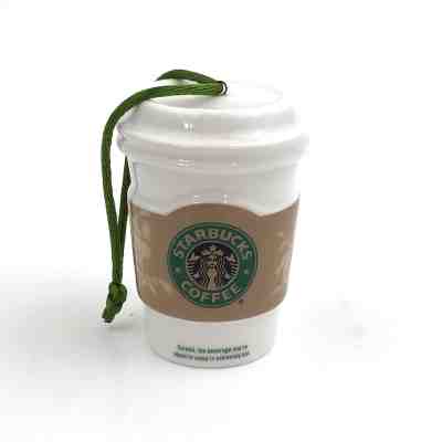 Starbucks 2008 Holiday Collection Classic Christmas White Cup Ceramic Ornament  - Sold on eBay Nov, 24th 2018 for $12.00
