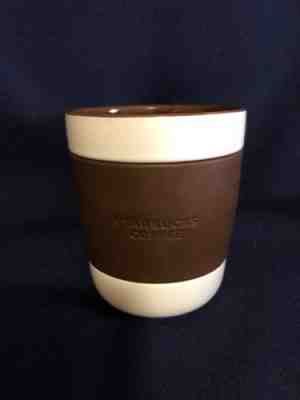 Starbucks 2009 Brown White Ceramic Tumbler 12oz Cup Mug Rubber Grip No Handle - Sold on eBay Nov, 25th 2018 for $12.99