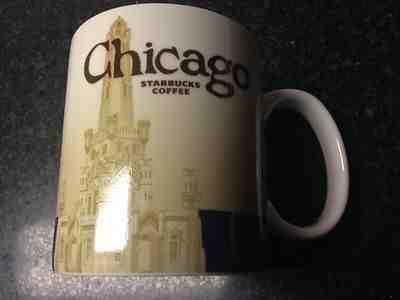 CHICAGO STARBUCKS COFFEE COLLECTOR SERIES MUG-2009-16 OZ-WATER TOWER-BLUE - Sold on eBay Nov, 25th 2018 for $13.00