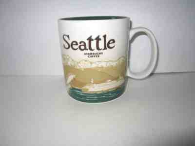 STARBUCKS 2009 SEATTLE GLOBAL ICON SERIES MUG. SPACE NEEDLE, SALMON, FERRY RARE  - Sold on eBay Nov, 23rd 2018 for $15.99