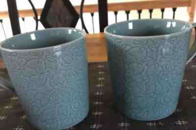 2010 Starbucks Coffee 16 oz Mug Design House Stockholm Light Blue Floral X 2 - Sold on eBay Nov, 25th 2018 for $15.00