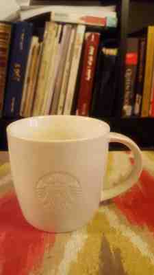 Starbucks 2010 White 14oz Embossed Siren Mug Grande G Mug Free Shipping  - Sold on eBay Nov, 24th 2018 for $19.99