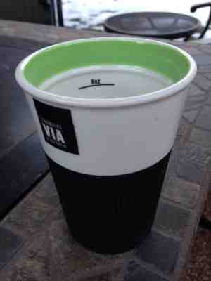 Starbucks 2011 Via Ready Brew Coffee Travel Mug New Bone China - Sold on eBay Nov, 25th 2018 for $10.99
