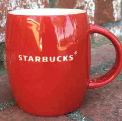 2011 Starbucks Coffee Mug Engraved Red Barrel Shape 14 oz - Sold on eBay Nov, 24th 2018 for $9.50