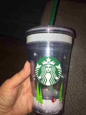 Starbucks Cold Cup 2011 Holiday Christmas Clear Insulated 16oz Tumbler - Sold on eBay Nov, 24th 2018 for $7.99
