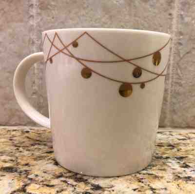  Starbucks 2012 Christmas Holiday Gold String of ornaments Coffee Cup Mug 14 oz. - Sold on eBay Nov, 25th 2018 for $4.00