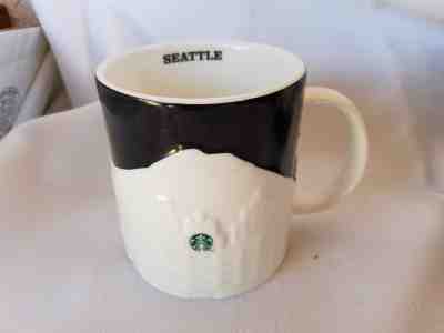  2012 Starbucks SEATTLE BLACK WHITE RELIEF Collector Series MUG   - Sold on eBay Nov, 25th 2018 for $14.99